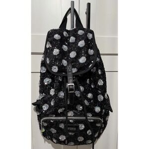 Victoria's‎ Secret PINK Backpack Black & Silver Sequin Polka Dots
